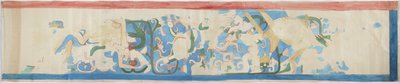 Tracing of a wall painting from north panel on west wall, Upper Temple of the Jaguars, Chichen Itza, Mexico by Adela Breton