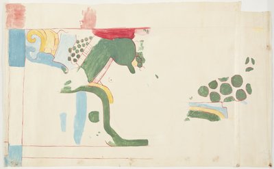 Tracing of a Wall Painting from the Upper Temple of the Jaguars, Chichen Itza, Mexico by Adela Breton