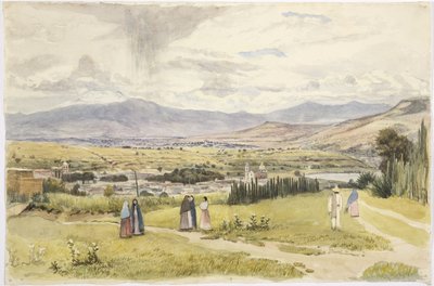 View of Tlaxcala and Ixtaccihuatl in Mexico by Adela Breton