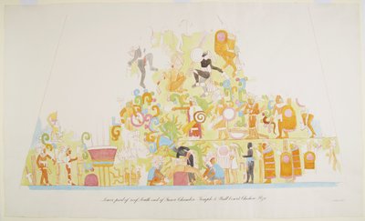 Wall Painting from the Lower Part of the Roof, South End of the Inner Chamber, Temple A, Chichen Itza, Mexico by Adela Breton