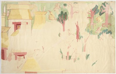 Wall Painting from the South East Wall, Inner Chamber, Upper Temple of the Jaguars, Chichen Itza, Mexico by Adela Breton