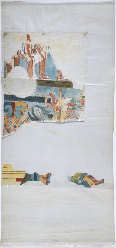 Tracing of Mural from a Vault in a Large Chamber, Casa de Monjas, Chichen Itza, Mexico by Adela Breton