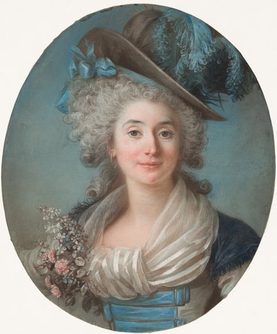 A Fashionable Noblewoman Wearing a Plumed Hat by Adelaide Labille Guiard