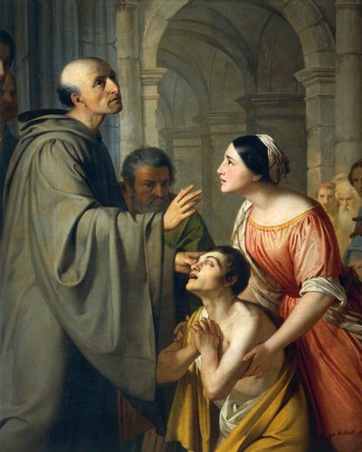St Mauro Abbot Giving Sight to Young Blind Man by Adeodato Malatesta or Malatesti