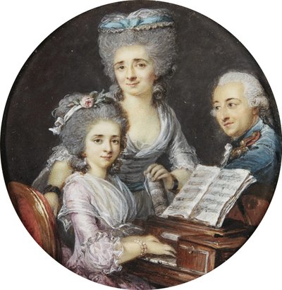 Portrait of a Mother and Father with Their Daughter at a Harpsichord by Adelaide Labille Guiard