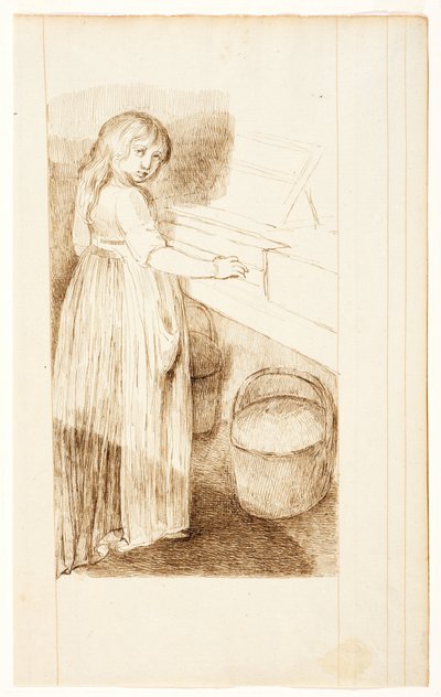A girl playing the fortepiano by Adélaïde Marie Anne Castellas Moitte