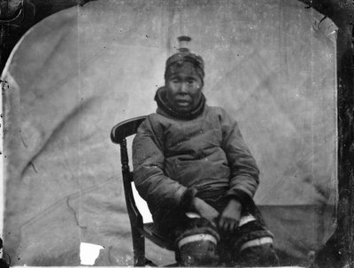 An Elderly Inuk Woman Seated in Chair by Admiral Edward Augustus Inglefield