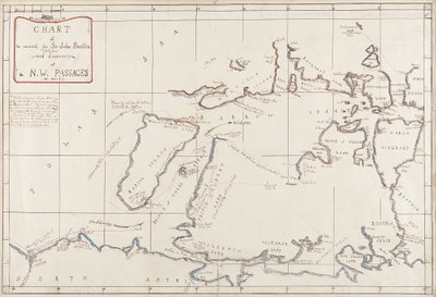 Chart of the search for Sir John Franklin and discovery of the North West Passage by Admiral Edward Augustus Inglefield
