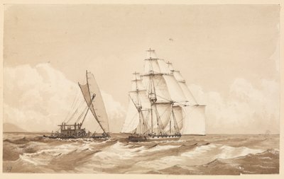 Double Canoe off Moalu, Feejee Islands, Septr 26th 1849 [Fiji] by Admiral Sir Edward Gennys Fanshawe