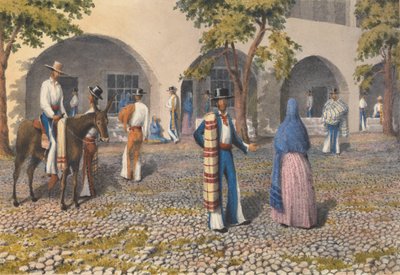 Mexicans, Plaza at Tepic, August 19th - 13th 1850 by Admiral Sir Edward Gennys Fanshawe