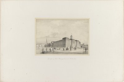 View of the Stock Exchange Building in Rotterdam, 1854 (series title: The Society for the Promotion of Music, its Music Festival and the City of Rotterdam. Memory of the Year 1854) by Adolf Carel Nunnink