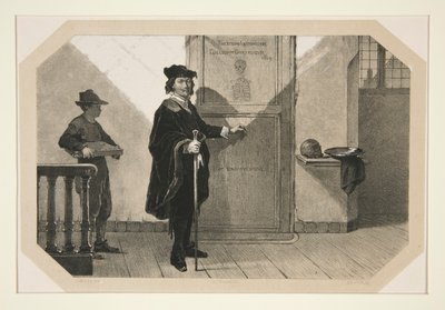 Rembrandt on his way to the Anatomical Lesson of Dr. Tulp by Adolf Carel Nunnink
