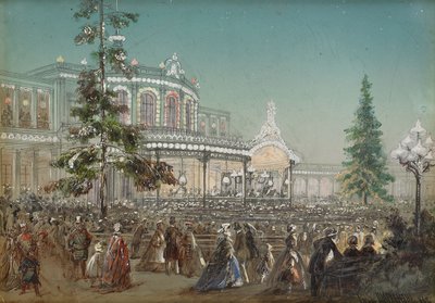 Celebration of the 25th Anniversary of Tsarskoe Selo Railroad at the Pavlovsk Railway Station Concert Hall by Adolf Charlemagne