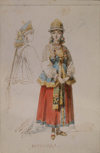 Costume Design for the Opera A Life for the Tsar by M. Glinka by Adolf Charlemagne