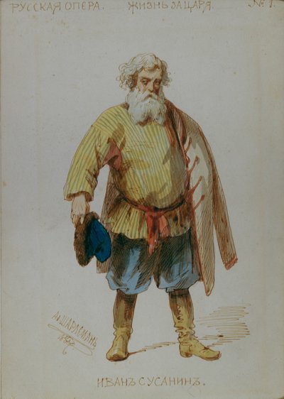 Costume Design for the Opera A Life for the Tsar by M. Glinka by Adolf Charlemagne