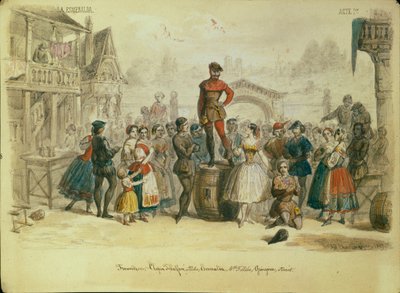Stage Design for the Ballet La Esmeralda by C. Pugni by Adolf Charlemagne
