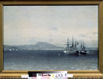 The Turkish Fleet Bombed the Town of Feodosiya in 1878 by Adolf Fessler