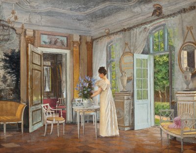 Arranging Summer Blooms by Adolf Heinrich Hansen