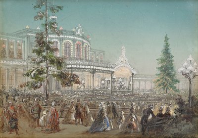 Celebration of the 25th Anniversary of Tsarskoe Selo Railroad at the Pavlovsk Railway Station Concert Hall by Adolf Jossifowitsch Charlemagne