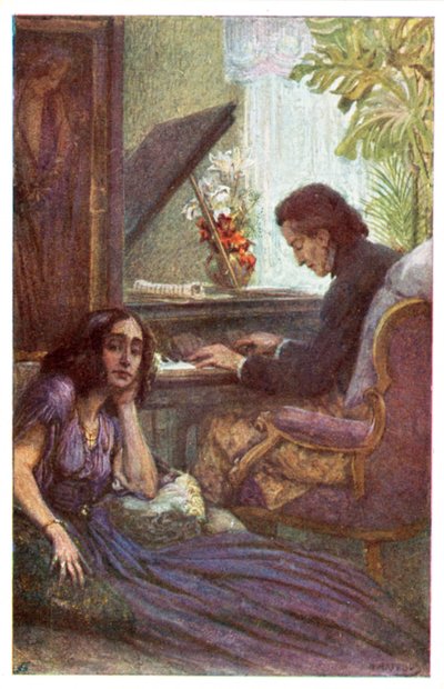 Musician and Composer, Frederic Chopin, with George Sand by Adolf Karpellus