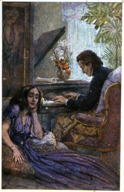 The Composer Chopin and the Novelist George Sand by Adolf Karpellus