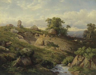 Valley Slope with Rock Fall, 1861 by Adolf Mosengel