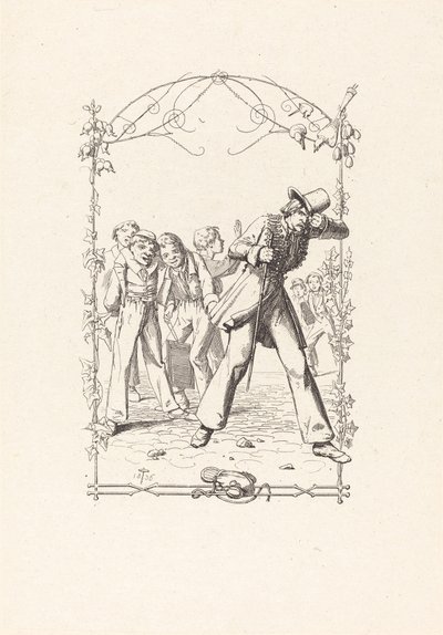 Peter Schlemihl Taunted for His Lack of Shadow by Adolf Schrodter