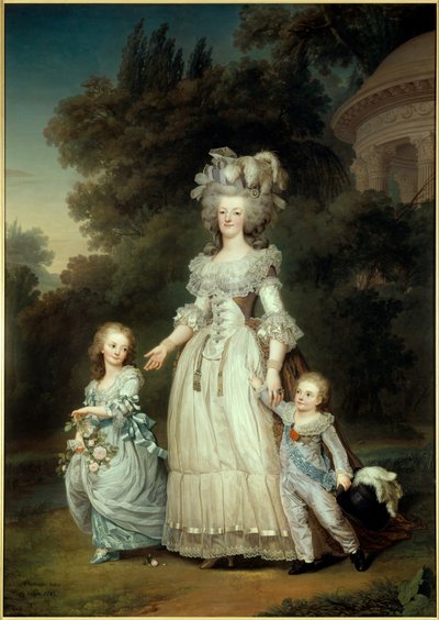 Portrait of the Queen of France Marie Antoinette with Marie Therese and Louis Joseph Xavier Francois by Adolf Ulrich Wertmuller