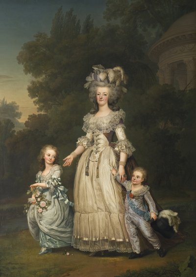 Queen Marie Antoinette with her Children in the Park of Trianon by Adolf Ulrich Wertmuller