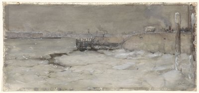 The Ice Breaking on the Maas in Rotterdam by Adolf le Comte