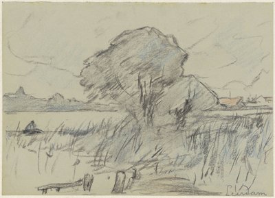 Landscape near Leerdam by Adolf le Comte
