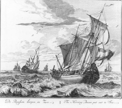 “The Buizen Put Out to Sea” (No. 11 from the Herring Fishery Series) by Adolf van der Laan