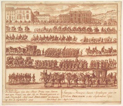Entry of the Prince of Saxony with his Wife into Dresden on September 2, 1719 by Adolf van der Laan
