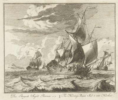 The Herring Busse Sails into Barbou by Adolf van der Laan