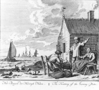 “Knitting the Herring Nets” (No. 2 from the Herring Fishing Series) by Adolf van der Laan