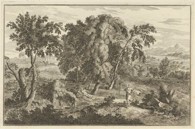 Woman Hit by an Arrow in an Arcadian Landscape by Adolf van der Laan