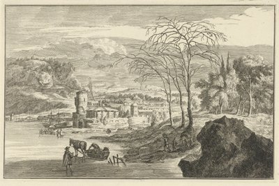 Winter Landscape with View of a City (Italian and German Landscapes) by Adolf van der Laan