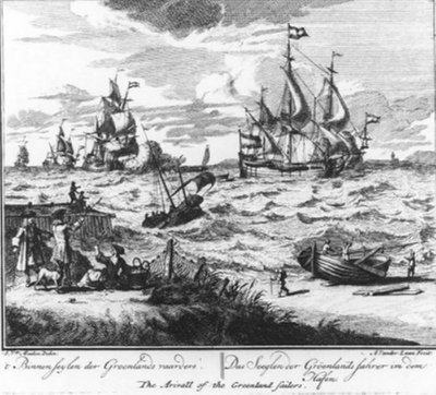 “The Sailing In of the Greenland Whalers” (no. 15 from the whaling series) by Adolf van der Laan