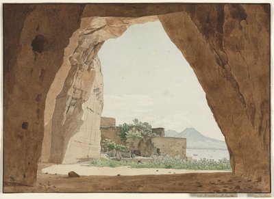 Vesuvius and the Bay of Naples from a Cave by Adolf von Heydeck