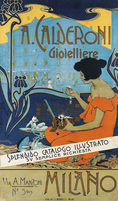 Jeweller A. Calderoni, Milan by Adolfo Hohenstein