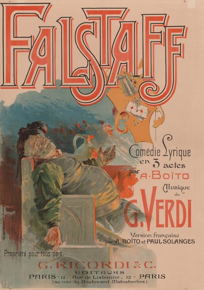 Poster for the Opera Falstaff by Giuseppe Verdi, 1894 by Adolfo Hohenstein