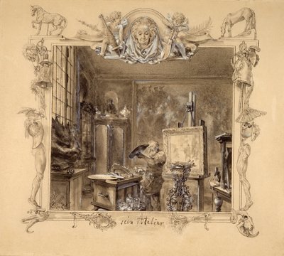 His Studio, 1890 by Adolph Menzel