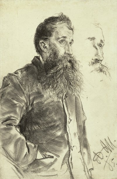 Study of a Man with a Beard, his Hand in his Pocket, 1885 by Adolph Menzel