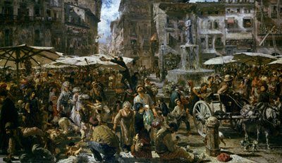 The Market of Verona by Adolph Menzel