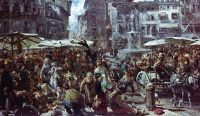 The Market of Verona by Adolph Menzel