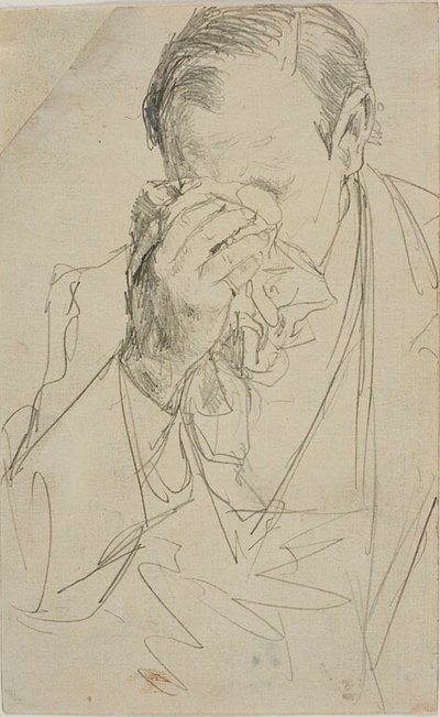 Weeping Man by Adolph Friedrich Erdmann von Menzel