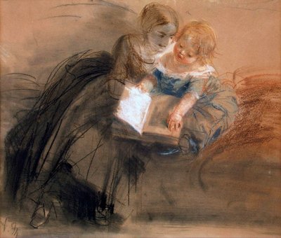Young Woman with a Child by Adolph Menzel