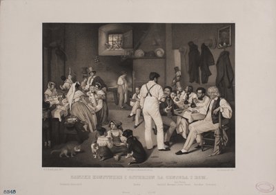 Danish Artists in Osteria la Censola in Rome by Johan Adolph Kittendorff