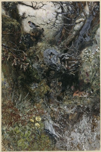 Tree Stump with Robin and Hoopoe. From the "Children