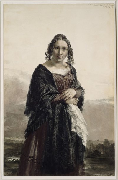 Portrait of Karoline Meyerheim, née Drake, the Mother of Paul Meyerheim by Adolph Menzel